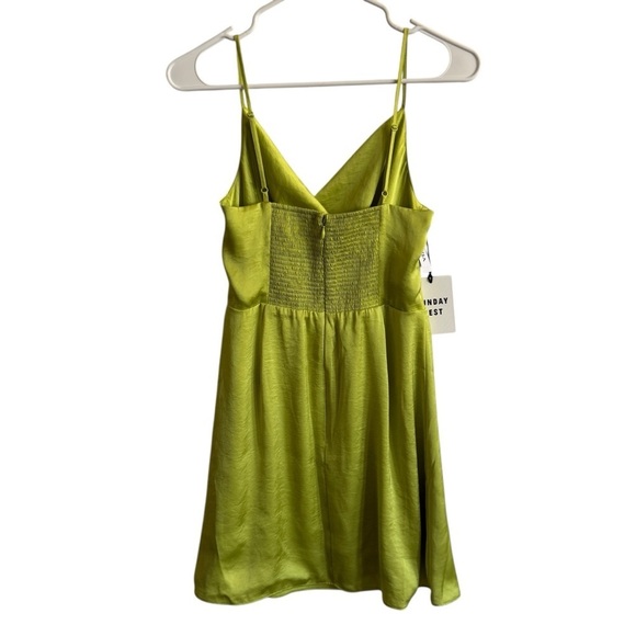 NWT Aritzia Sunday Best Spencer Satin Mini Dress, Pear Green, Size S - Picture 8 of 11